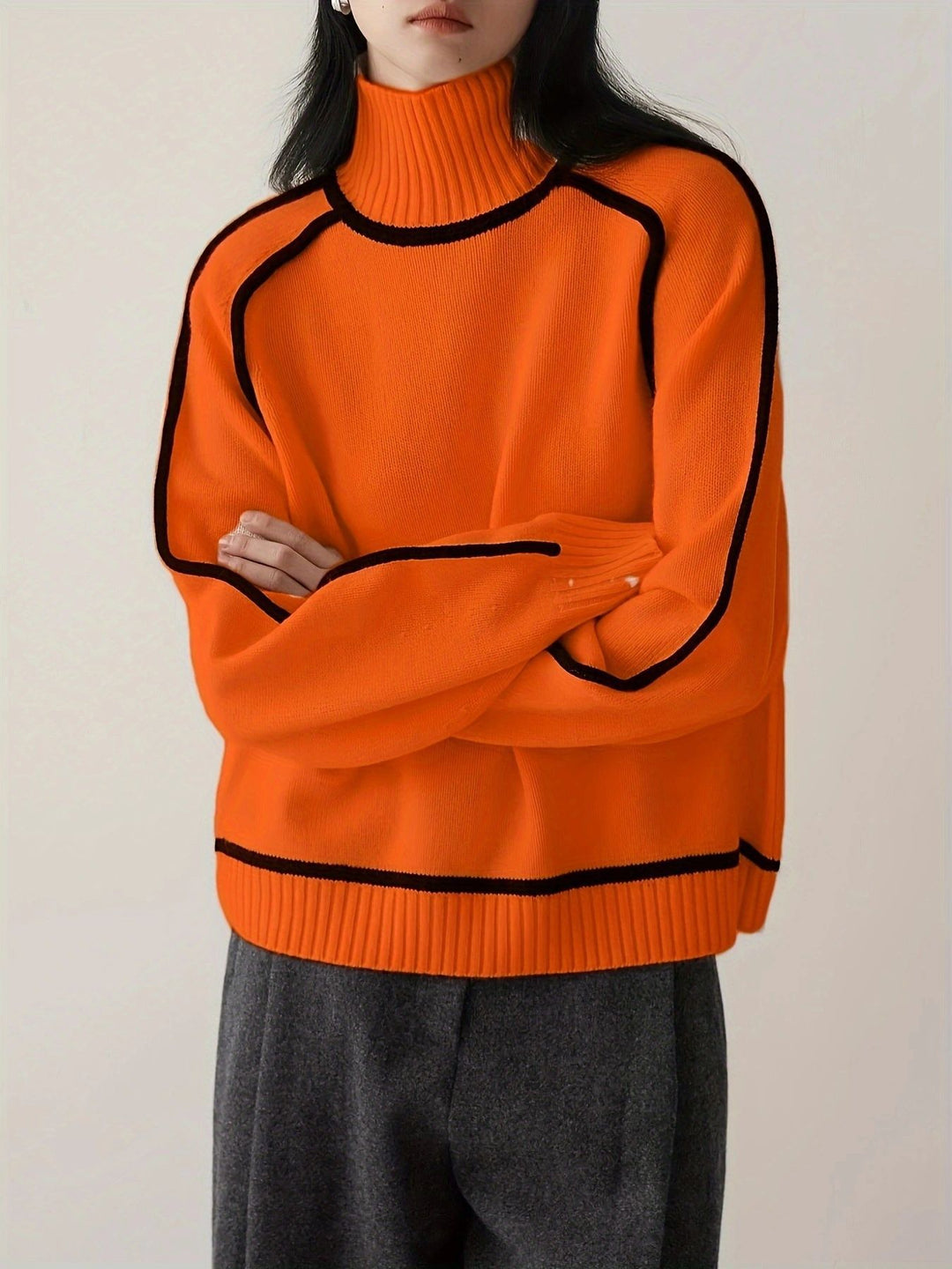 EMORIENNE – SOFT CASHMERE-LIKE TURTLENECK SWEATER