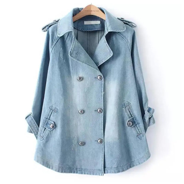 AZRIANYA – STYLISCHER DENIM-CAPE-MANTEL