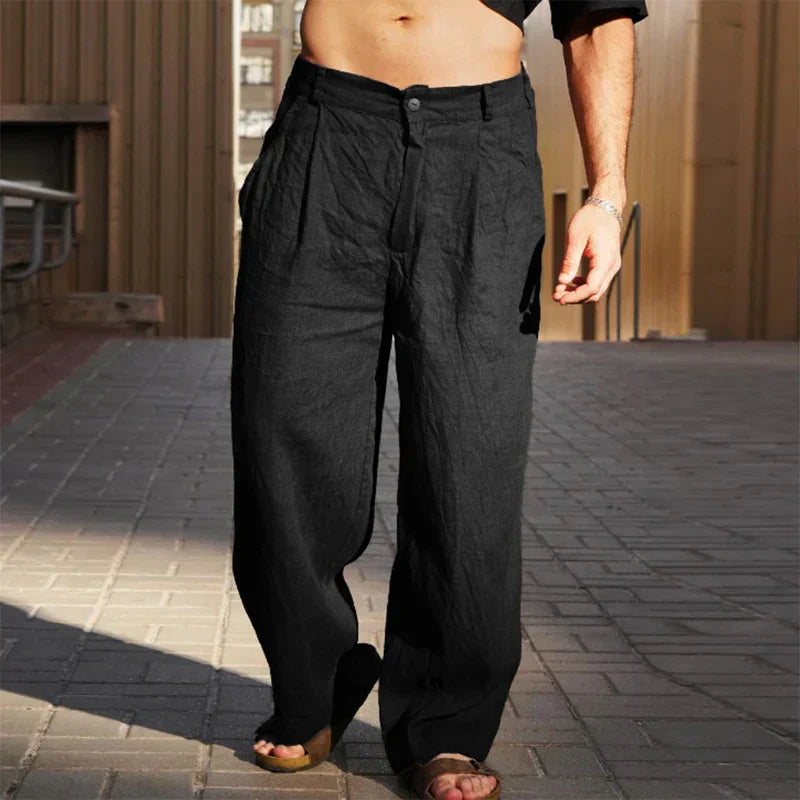JAMES – WIDE-LEG LINEN TROUSERS
