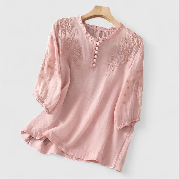 VANELYA – ELEGANT BUTTON-FRONT BLOUSE
