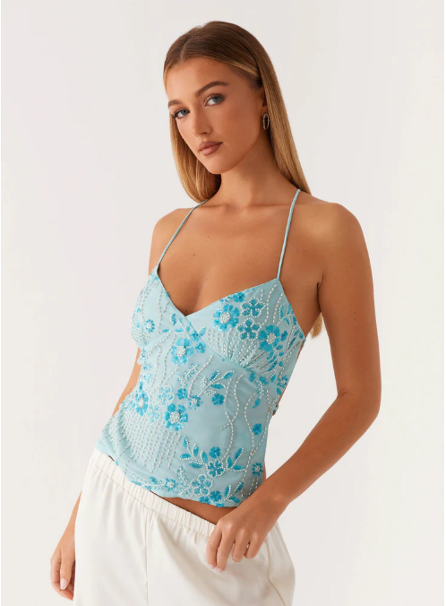 Kath - Strappy Back Sequin Top