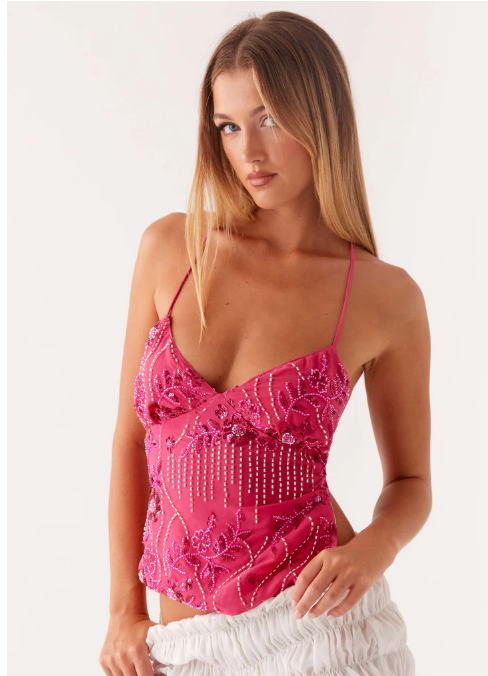 Kath - Strappy Back Sequin Top