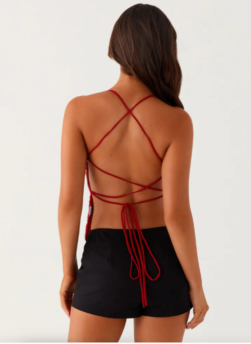 Kath - Strappy Back Sequin Top
