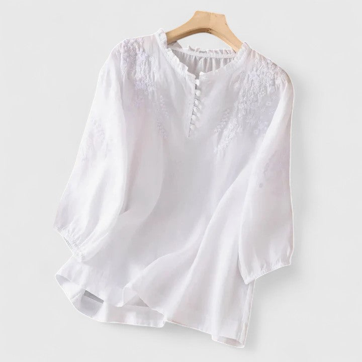 VANELYA – ELEGANT BUTTON-FRONT BLOUSE