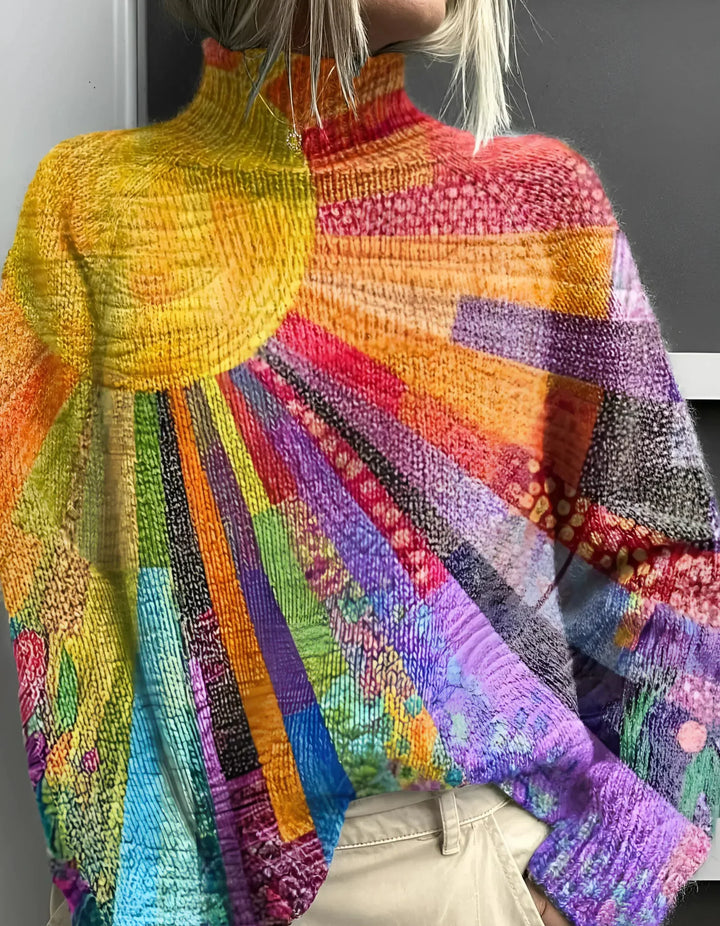 VAELORIAH – VIBRANT & COLORFUL TURTLENECK SWEATER