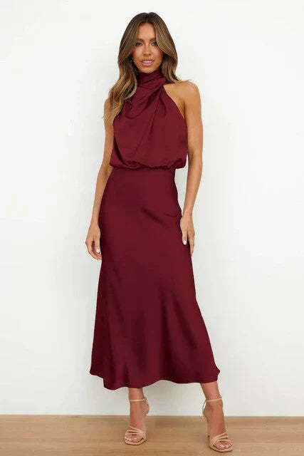 BENTHE – MIDI DRESS WITH OFF-THE-SHOULDER DESIGN