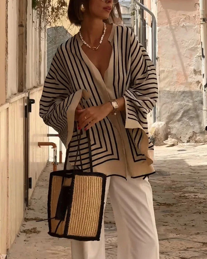 VENYARA – STRIPED BLOUSE WITH ELEGANT DESIGN