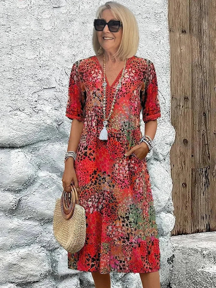 NYXIE – LEOPARD LACE V-NECK SUMMER DRESS