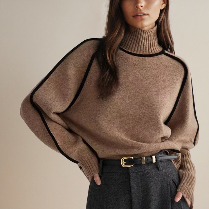 EMORIENNE – SOFT CASHMERE-LIKE TURTLENECK SWEATER