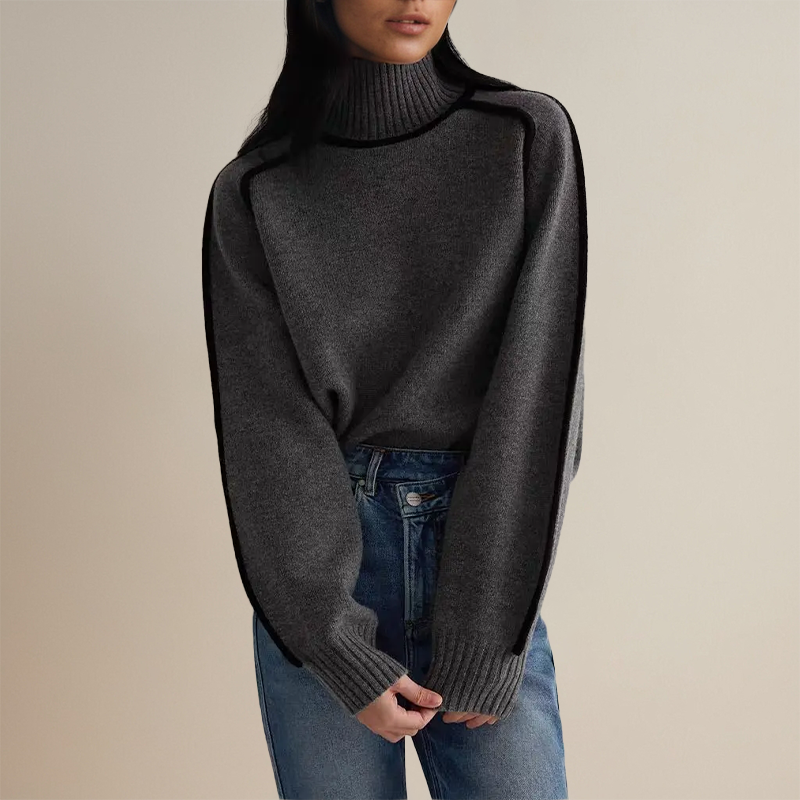 EMORIENNE – SOFT CASHMERE-LIKE TURTLENECK SWEATER