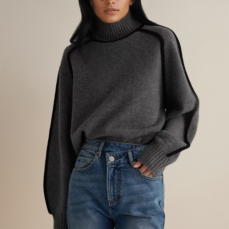 EMORIENNE – SOFT CASHMERE-LIKE TURTLENECK SWEATER
