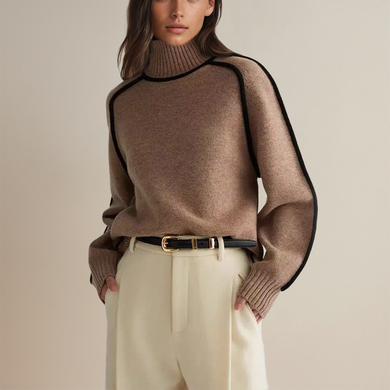 EMORIENNE – SOFT CASHMERE-LIKE TURTLENECK SWEATER