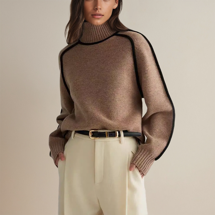 EMORIENNE – SOFT CASHMERE-LIKE TURTLENECK SWEATER
