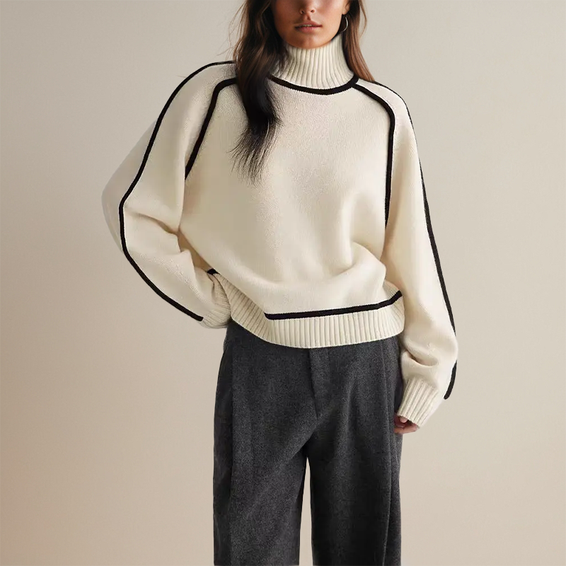 EMORIENNE – SOFT CASHMERE-LIKE TURTLENECK SWEATER