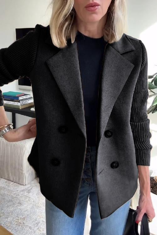THALIORA – CONTEMPORARY KNIT-SLEEVE SUIT BLAZER