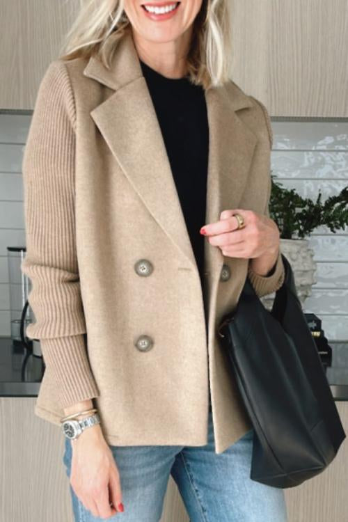 THALIORA – CONTEMPORARY KNIT-SLEEVE SUIT BLAZER