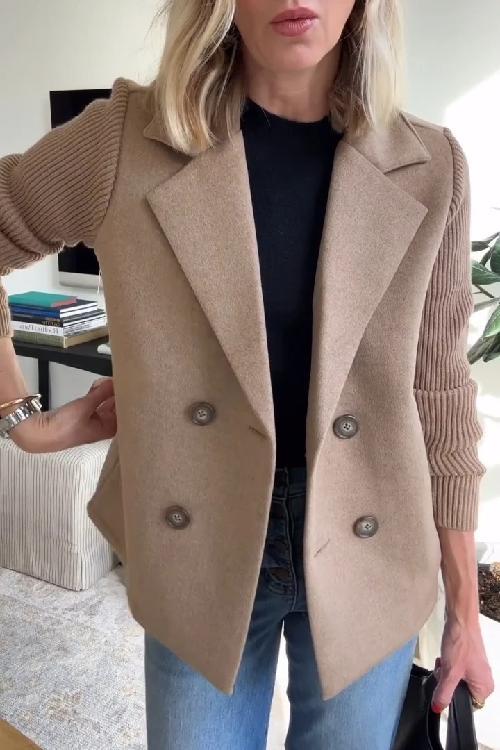 THALIORA – CONTEMPORARY KNIT-SLEEVE SUIT BLAZER