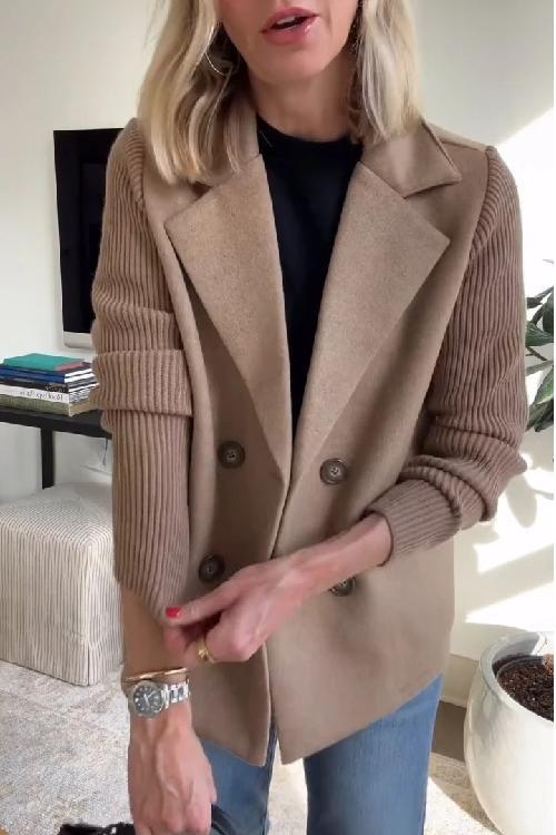 THALIORA – CONTEMPORARY KNIT-SLEEVE SUIT BLAZER