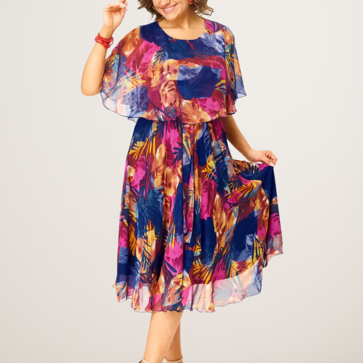 SYLVETH – COMFORTABLE PLUS SIZE CHIFFON DRESS
