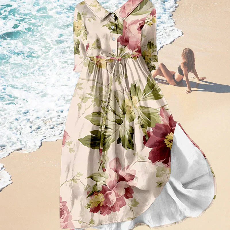Romilly | Lace-Up Dress with Floral Print
